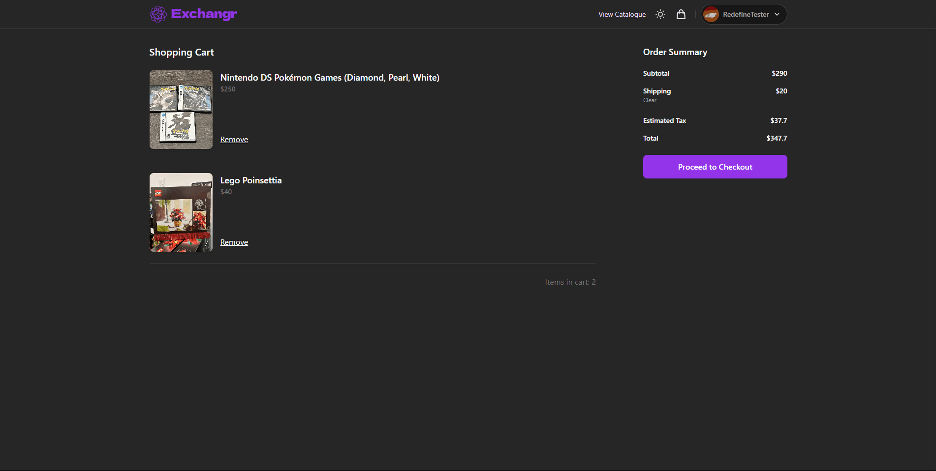 Shopping Cart - Order summary and management before proceeding to secure checkout